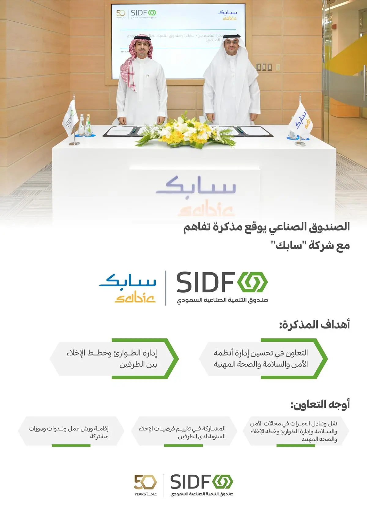 Signing of Memorandum of Understanding between the Saudi Industrial Development Fund and SABIC