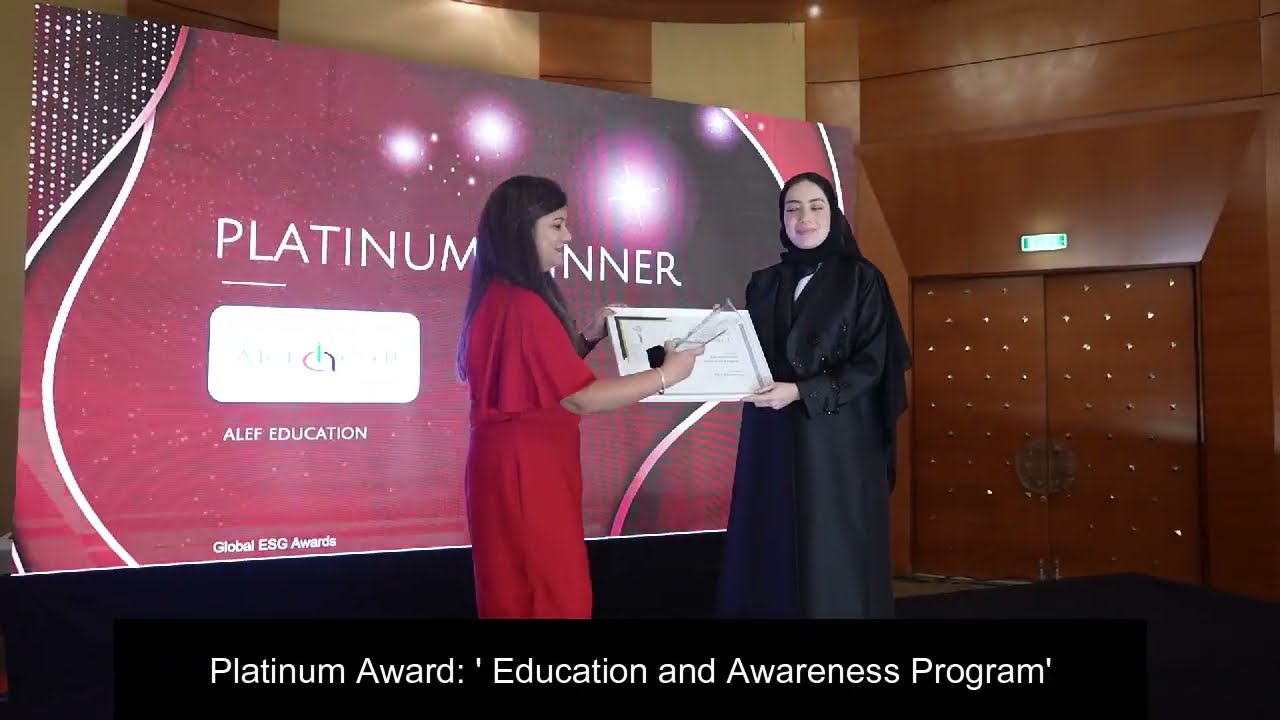 Alef Education wins platinum at Global ESG Awards