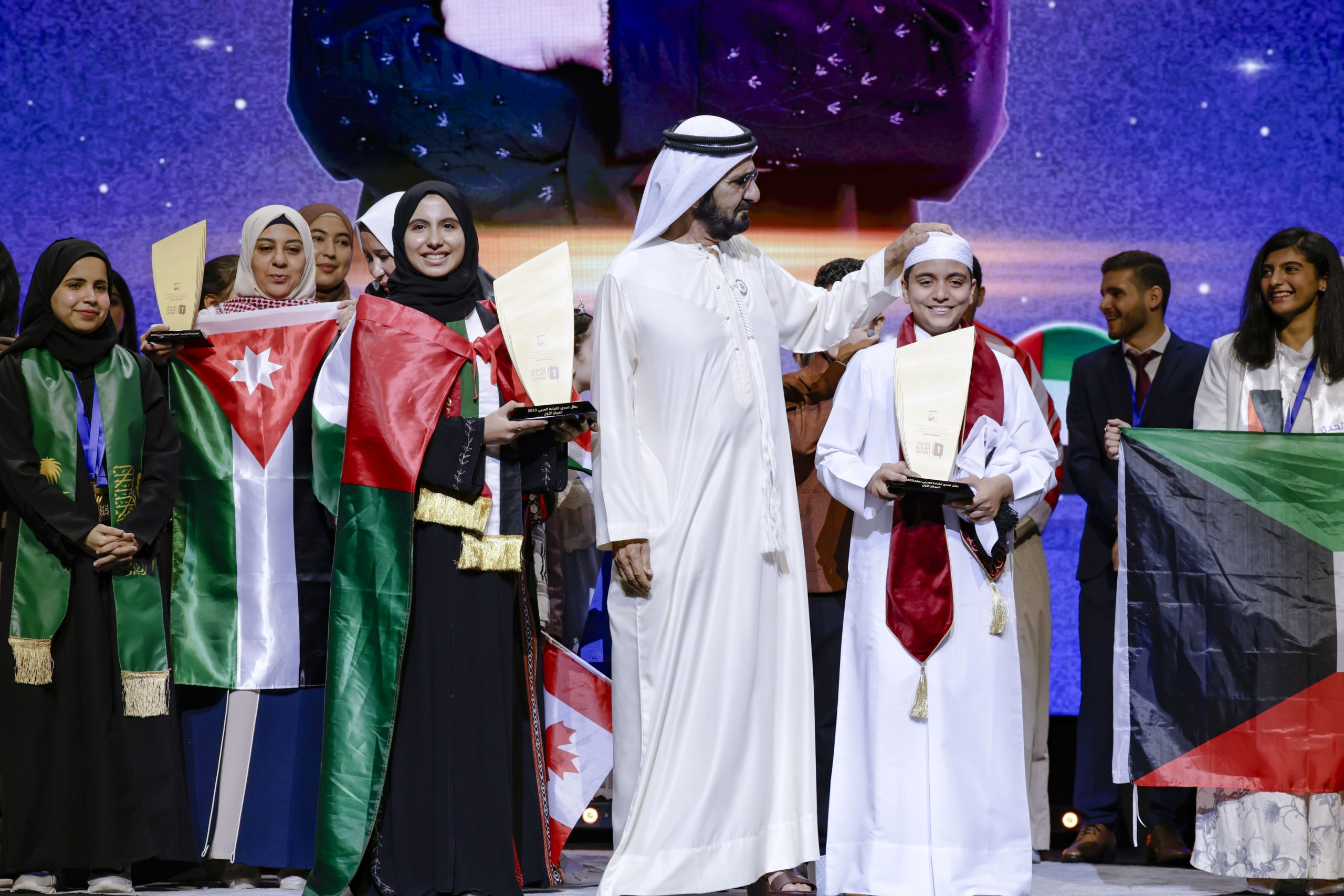Mohammed bin Rashid honours UAE’s Amnah Al Mansoori, Qatar’s Abdullah Al Berri as joint Arab Reading Champions 2023