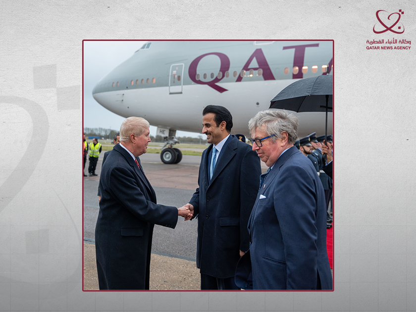 HH the Amir Arrives in London on State Visit to United Kingdom