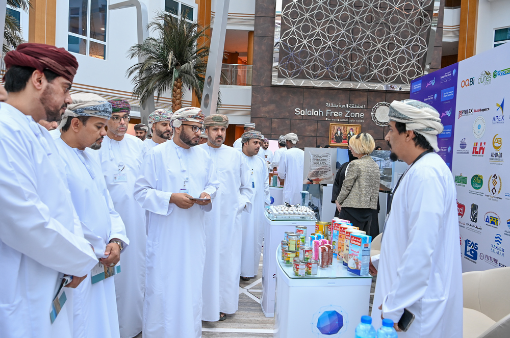 The opening of the “Made in Salalah Free Zone” exhibition in celebration of Omani Industry Day.
